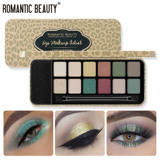 12 Colors Leopard Eyeshadow Palette - Pearl Matte Finish