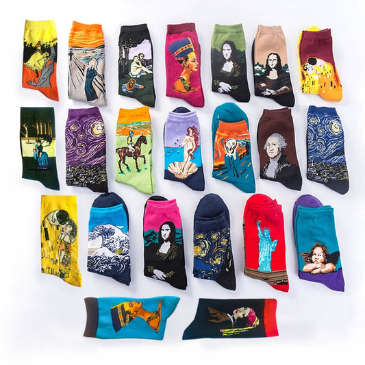 3D Retro Starry Night Art Socks – Unisex Funny Vintage Design