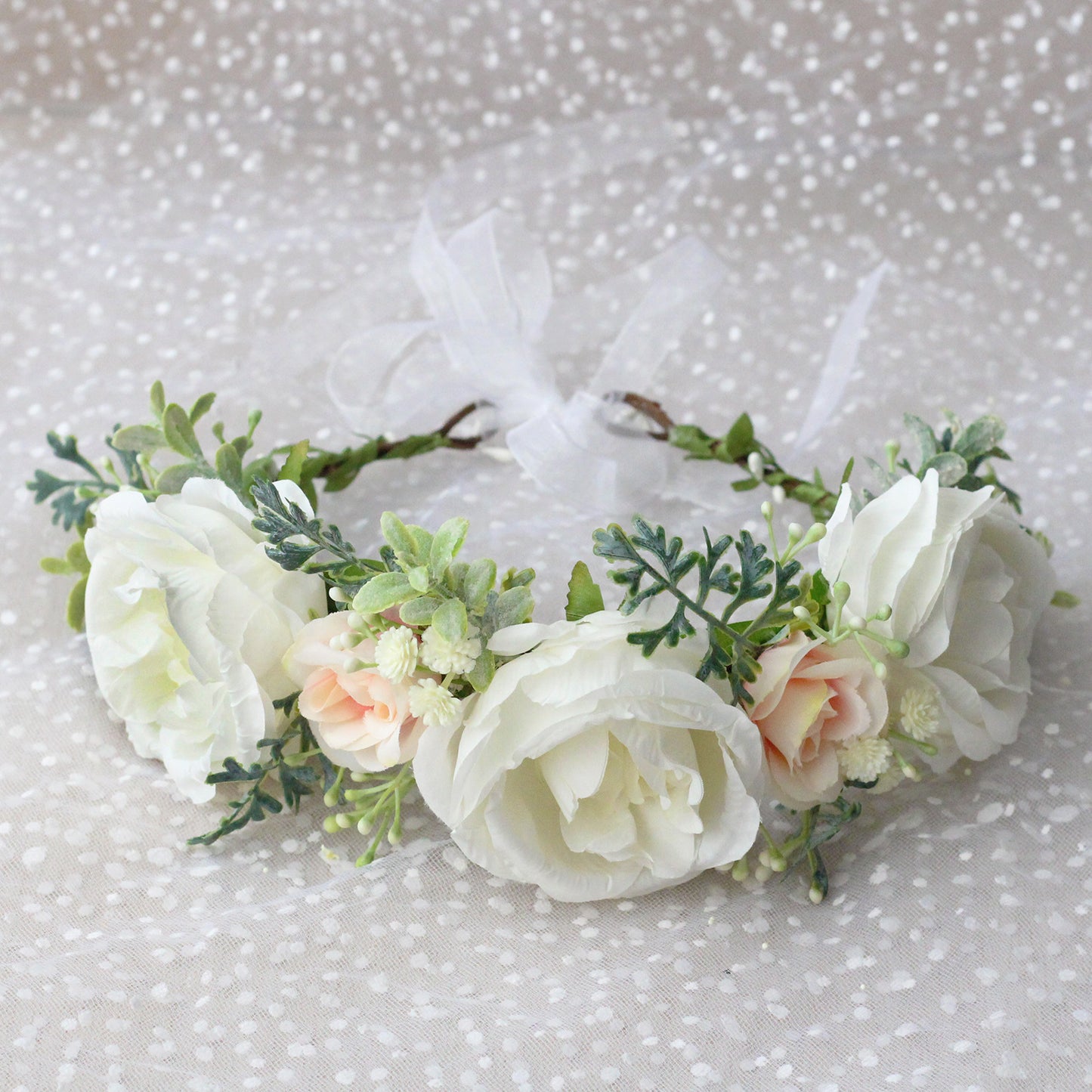 Korean Style Peony Flower Crown Headband