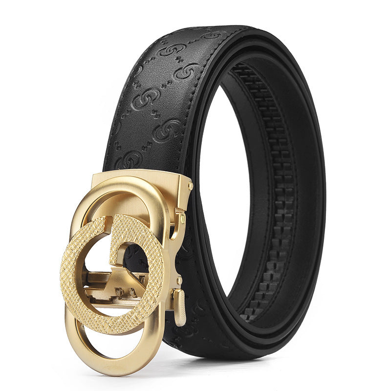 Men's Harajuku Style Genuine Leather Automatic Buckle Belt