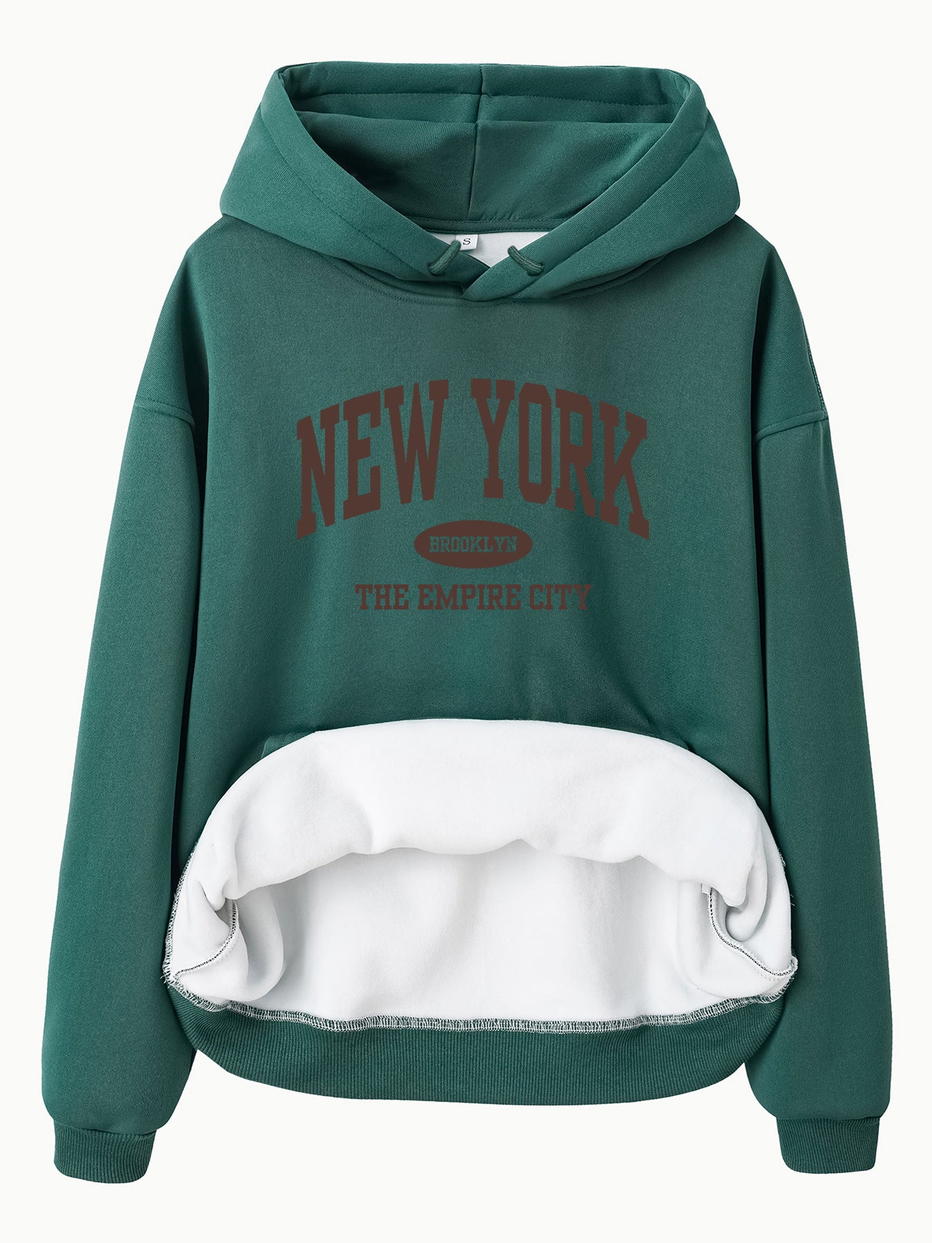 Velvet Hoodie with NEW YORK BROOKLYN Print
