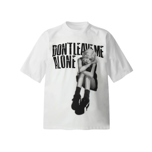 Harajuku Human Figure Letter Print Crew Neck T-Shirt for Men