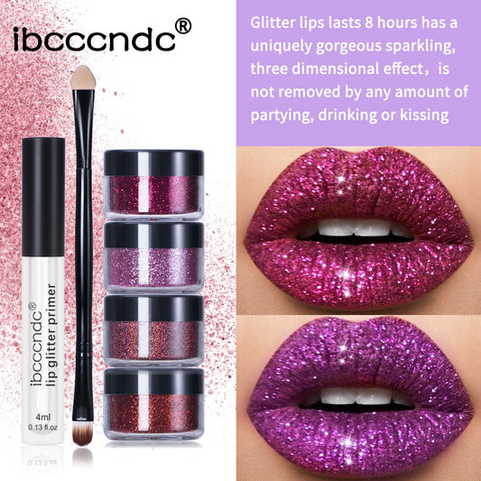Glitter Lip Gloss Set - Harajuku Style Glam