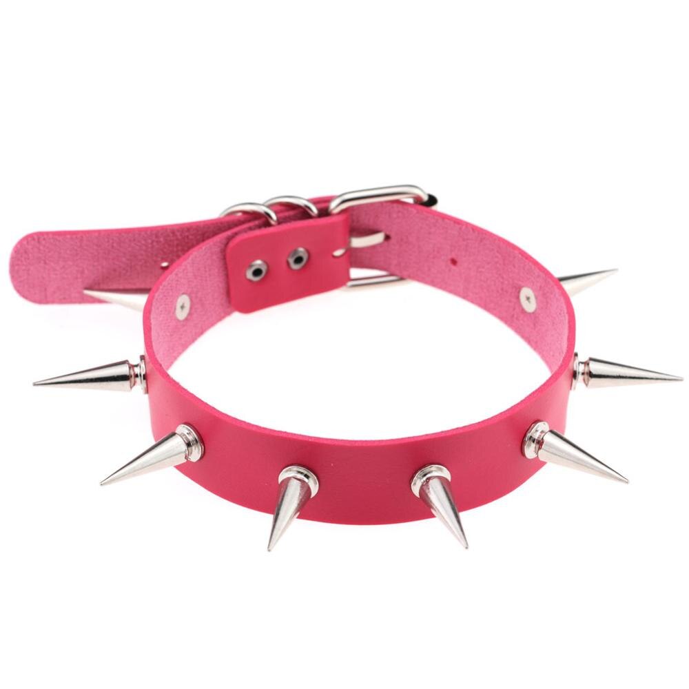Gothic Black Spike Choker Belt for Women