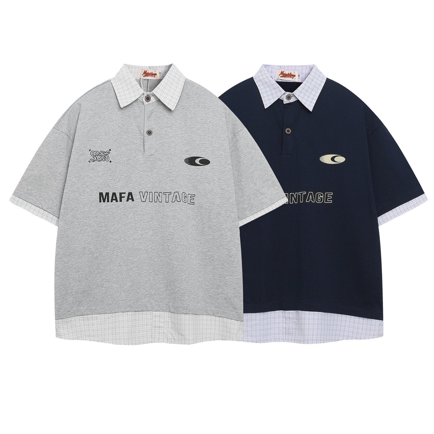 Letter Print Fake Two-Piece T-Shirt