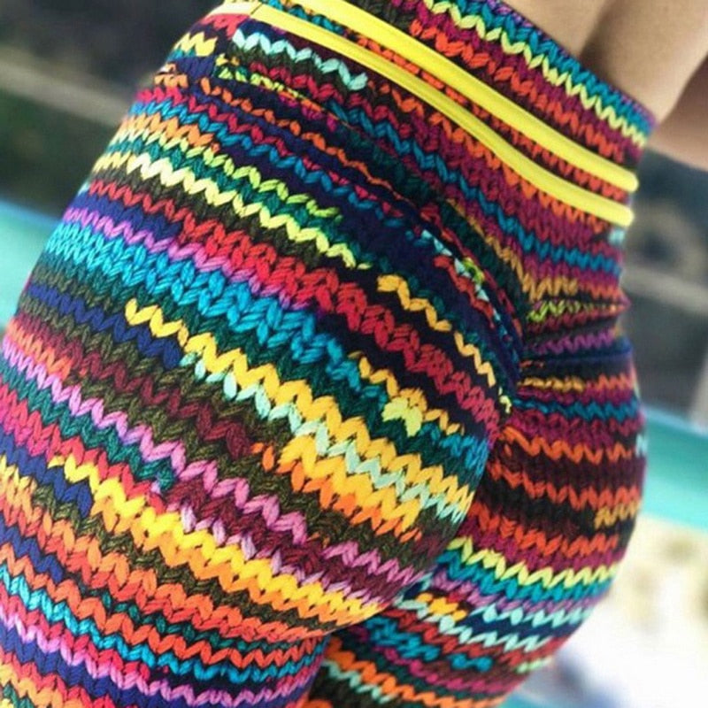 Knit Print Elastic Leggings