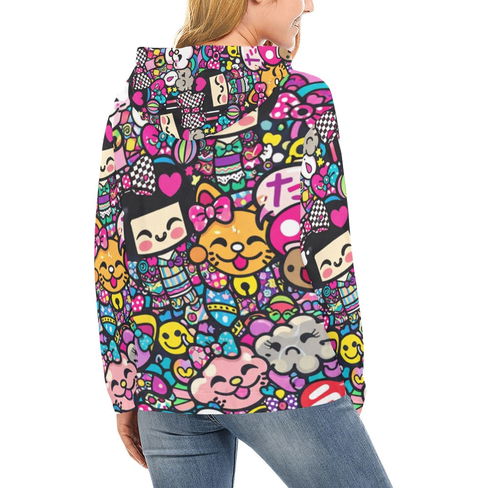 Harajuku Pop Parade Women's All Over Print Hoodie