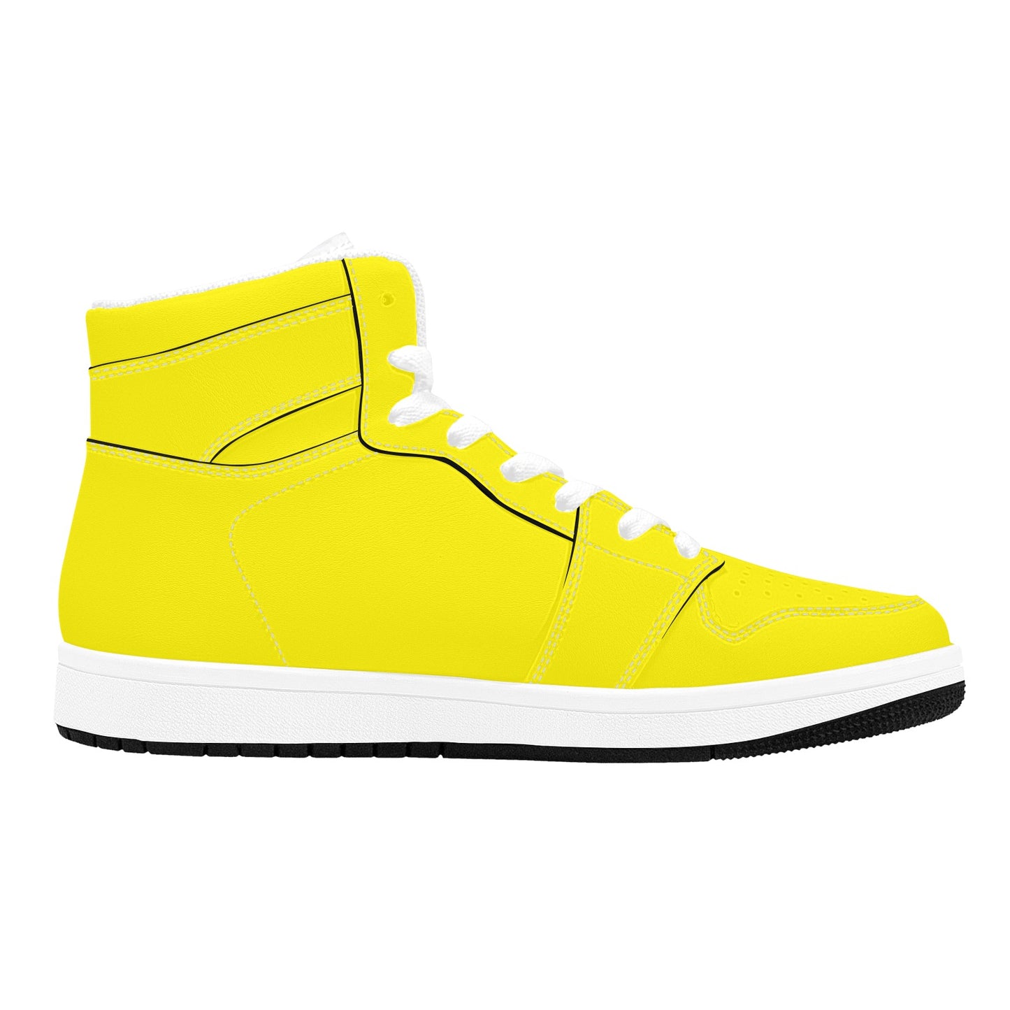 Highlighter Yellow Men's High Top Sneakers