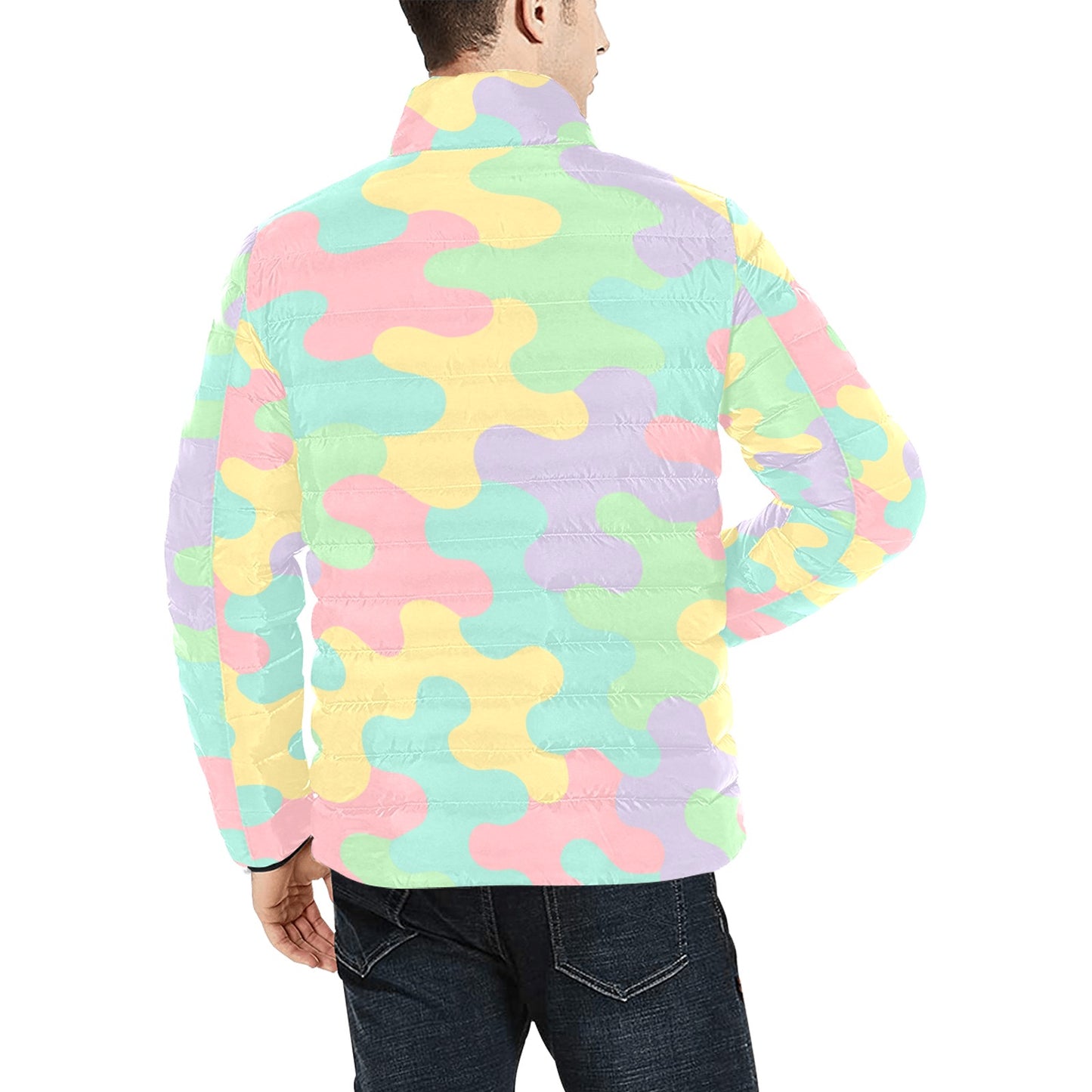 Harajuku Pastel Rainbow Camo Bomber Jacket