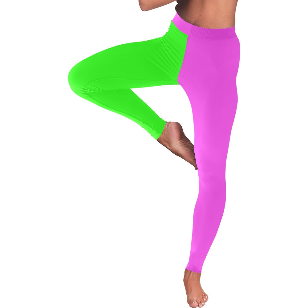 Two-Tone Highlighter Women's All-Over Low Rise Leggings