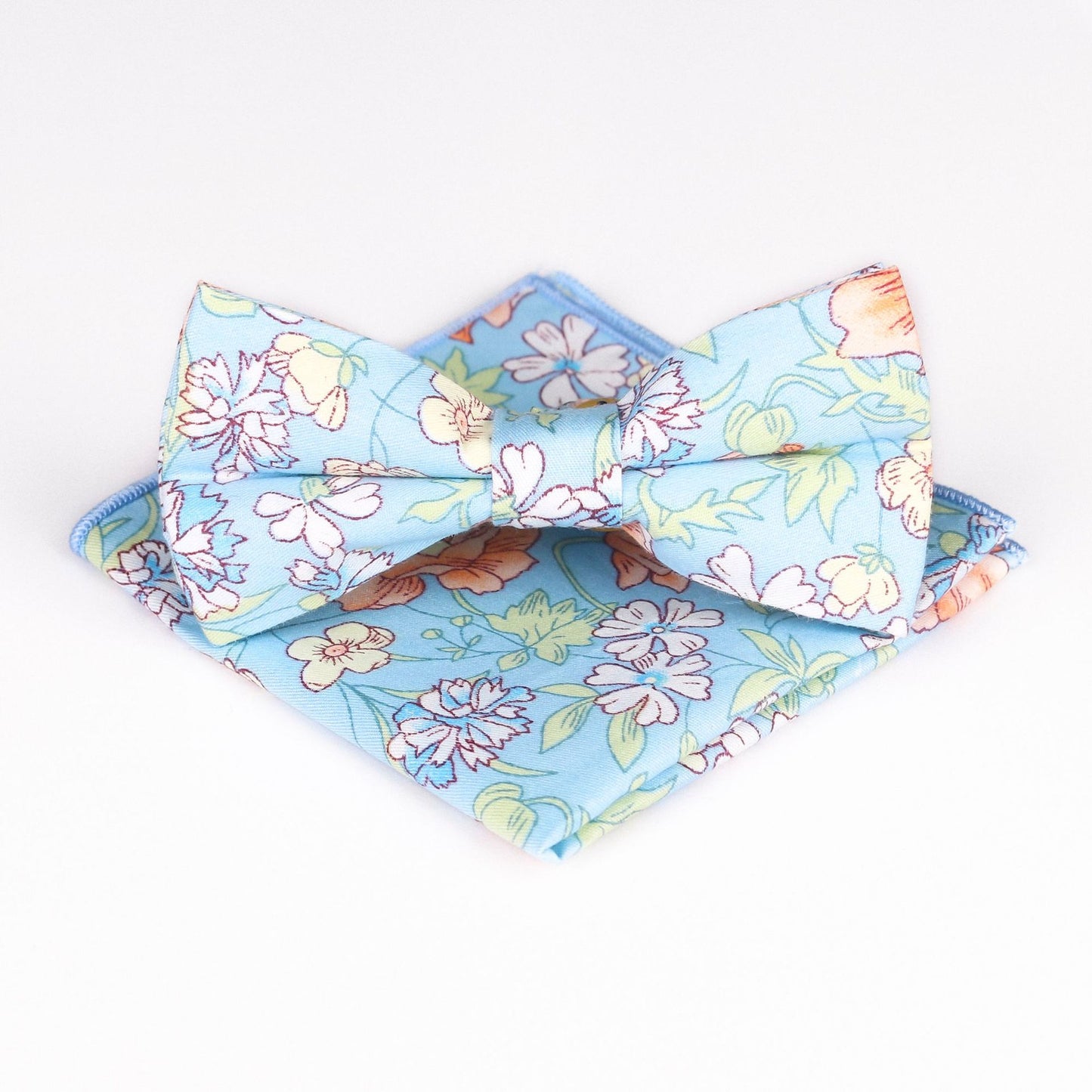Cotton Bow Tie Print Suit & Pocket Square