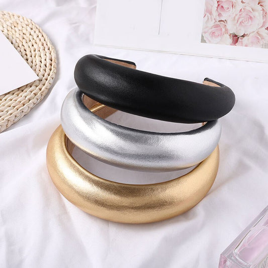Women PU Padded Wide Sponge Headband