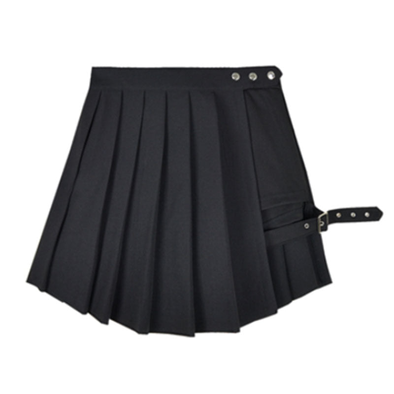 Summer Pleated Mini Skirt for Women - High Waist A-Line Slim Fit Plaid Irregular Style