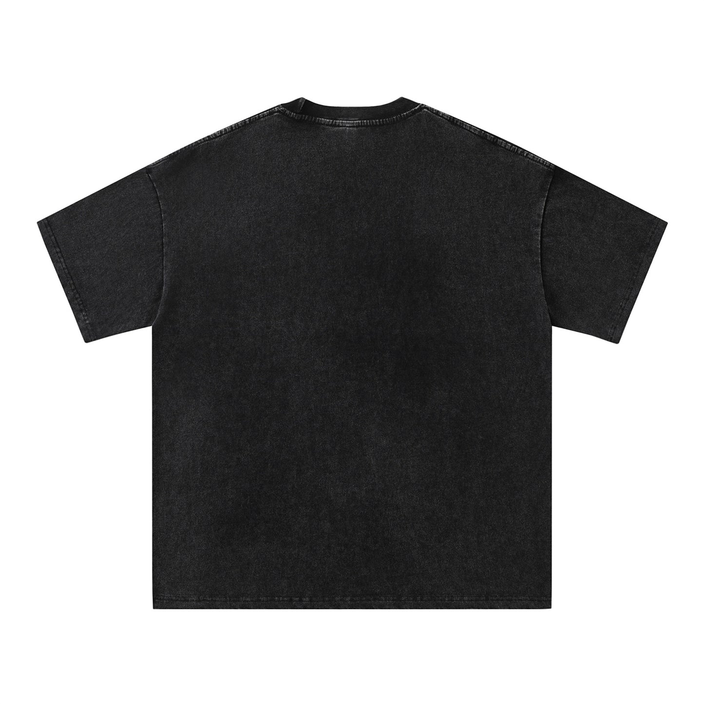 Harajuku Style Washed Portrait Print T-Shirt for Couples
