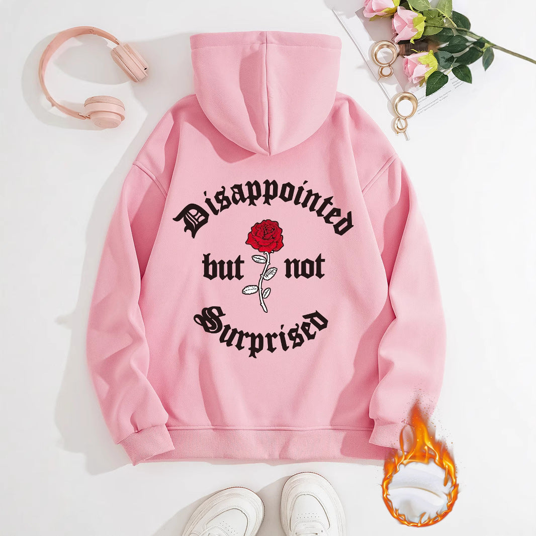 Disappointed Sweatshirt in Harajuku Style with Print and Lantern Sleeves