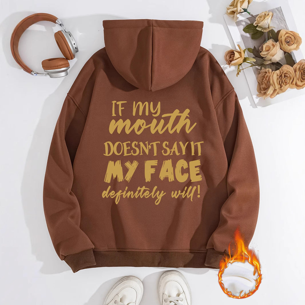 Mouth My Face Printed Hoodie