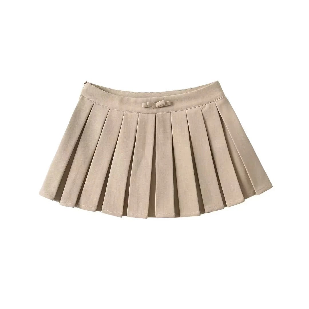 Low Waisted Bow Tie Suit Short Skirt Half Length Skirt