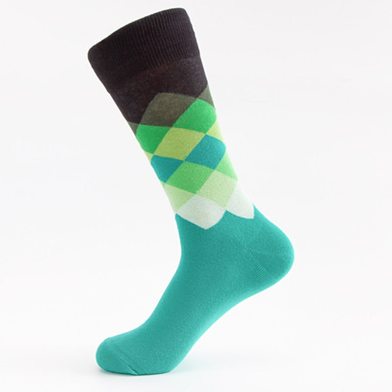 Colorful Diamond Harajuku Style Men's Tube Socks