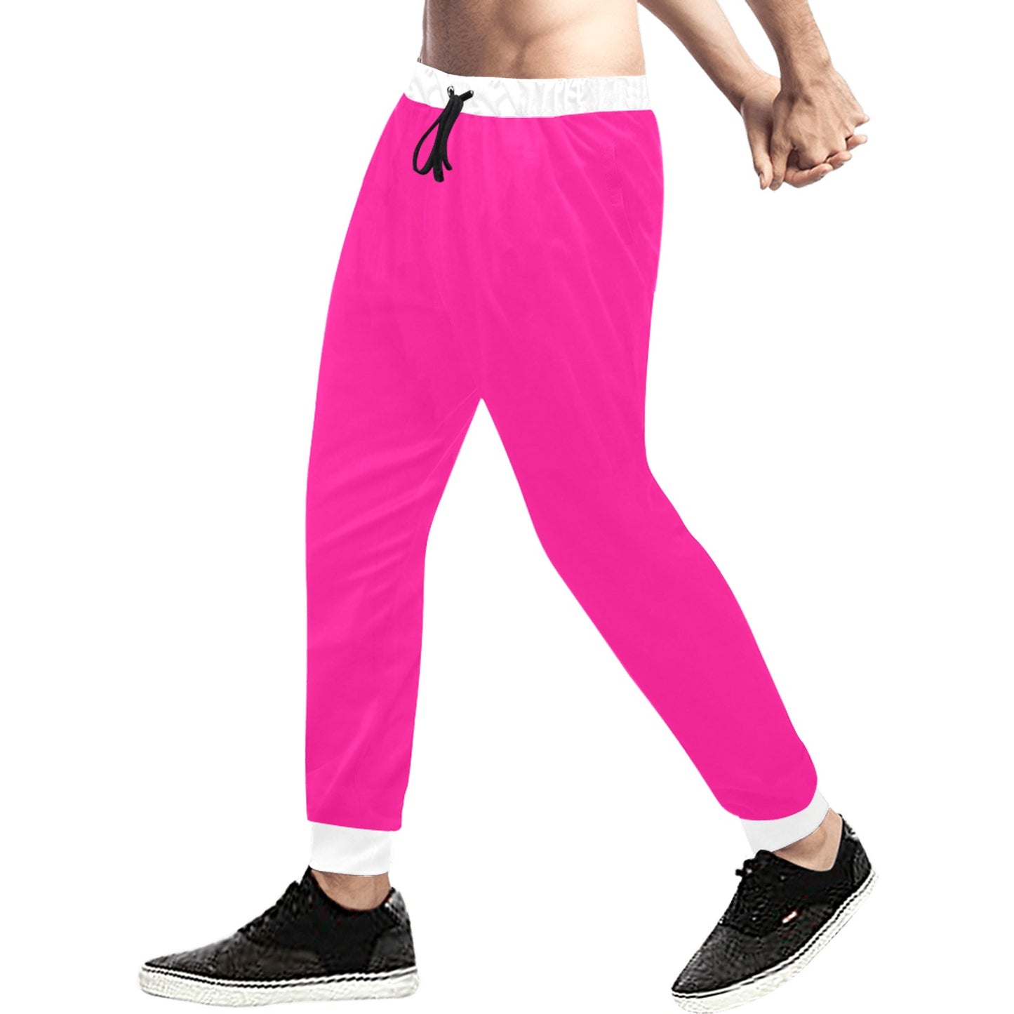 Highlighter Pink Casual Baggy Joggers