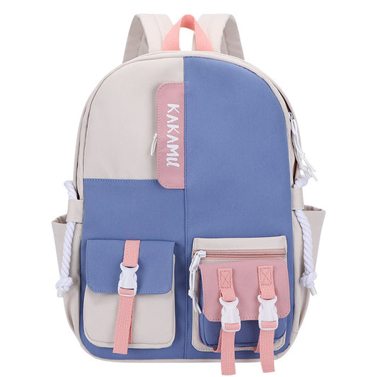 Harajuku Style Contrasting Color Large Capacity Schoolbag