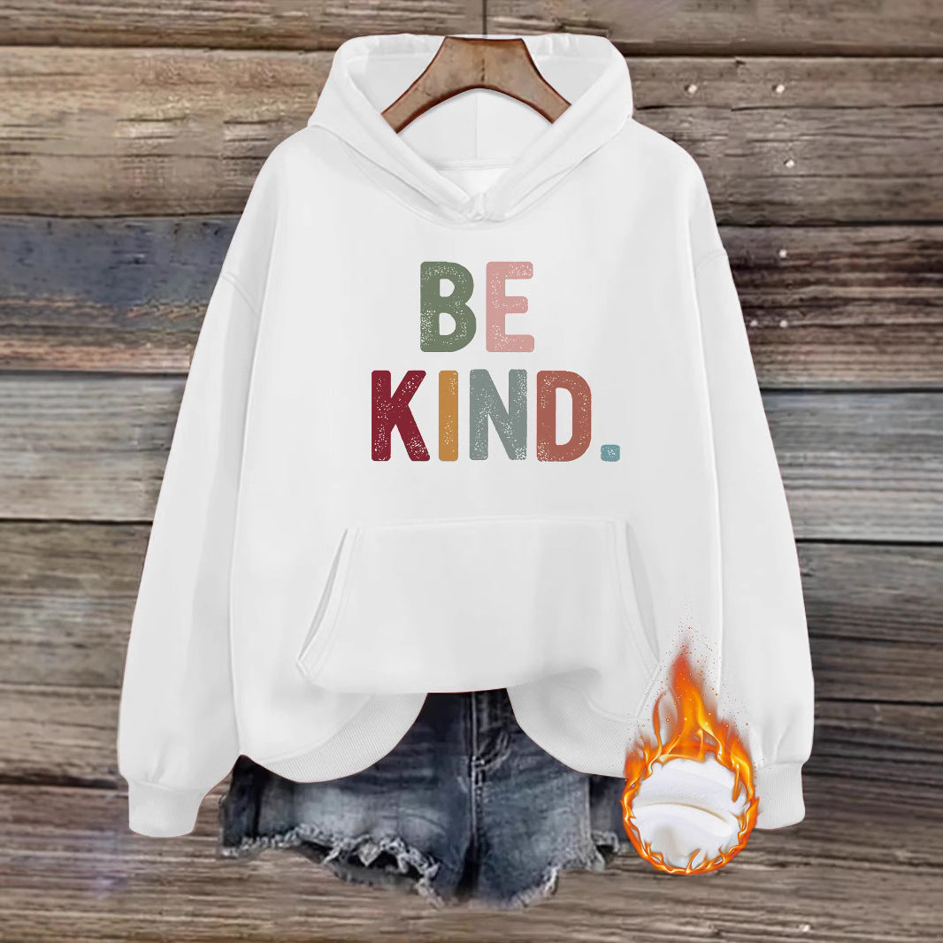 Hooded Long Sleeve Fleece Hoodie with Kangaroo Pocket