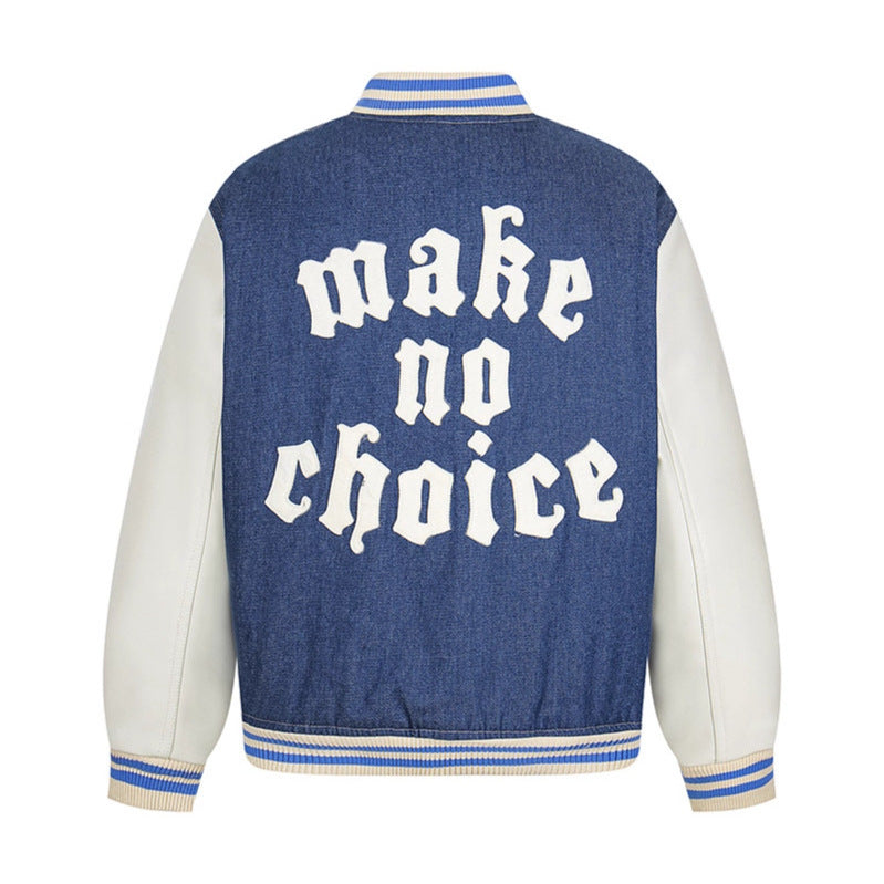 Patchwork Color-Blocked Jacket Loose Casual Versatile Thickened Outerwear