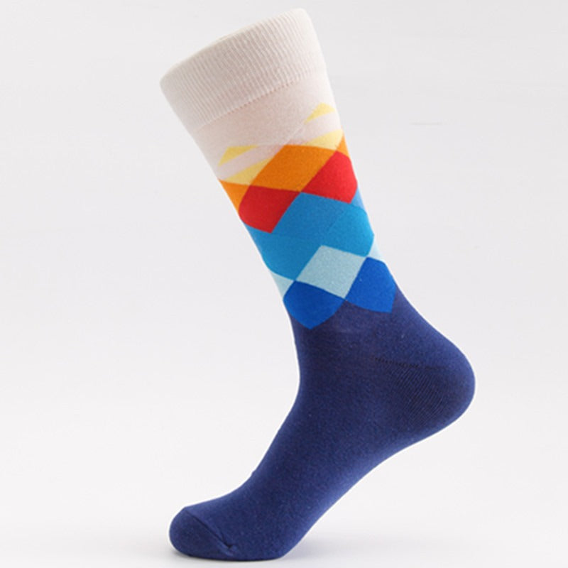 Colorful Diamond Harajuku Style Men's Tube Socks
