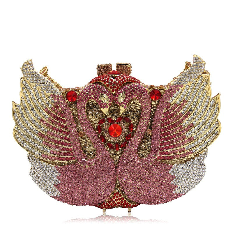 Swan Diamond Studded Dinner Bag