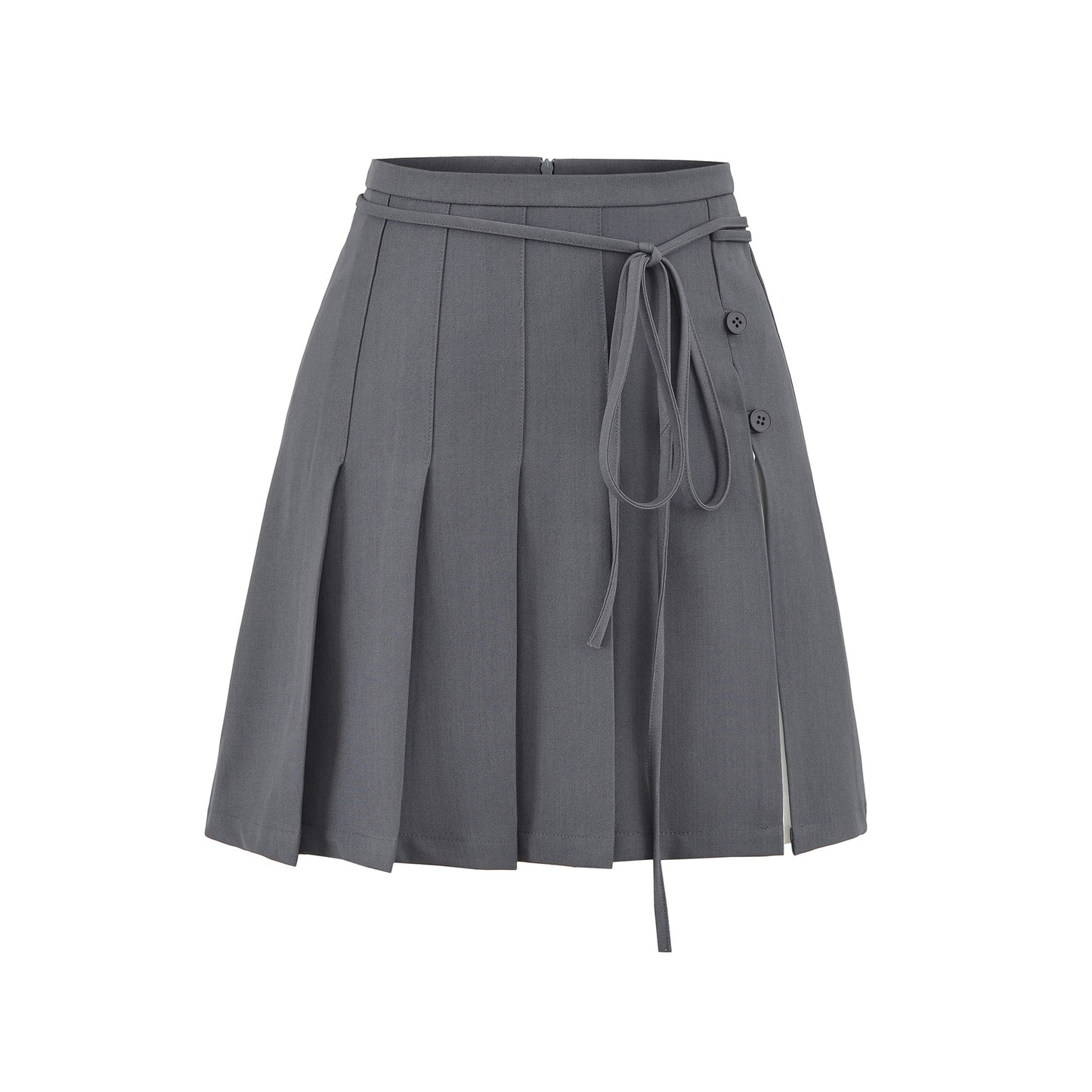 Color Block Patchwork Skirt Suit with Side Split Straps and High Waisted Design