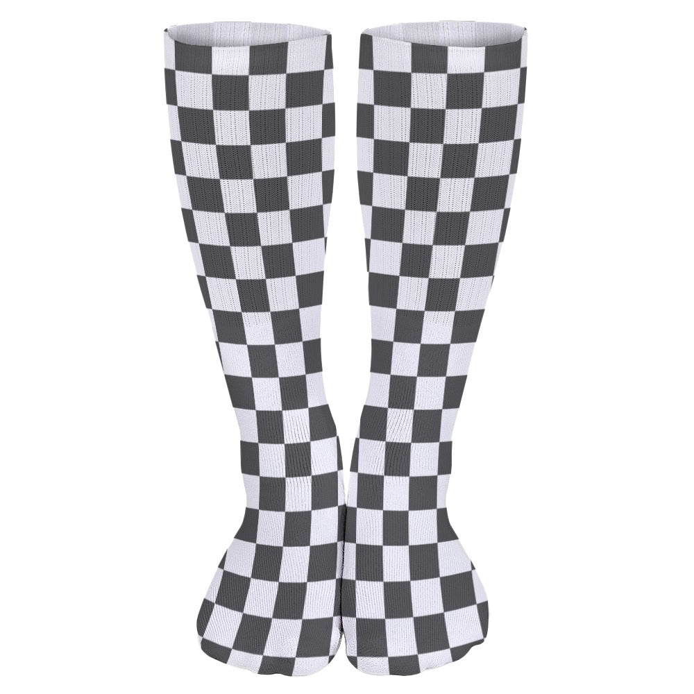 Black and White Checkered Breathable Socks