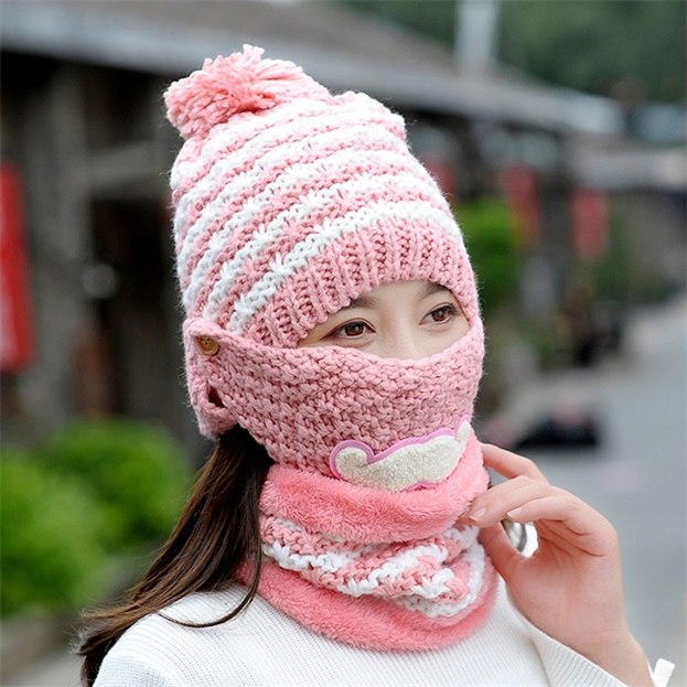 Striped Knitted Hat Beanies