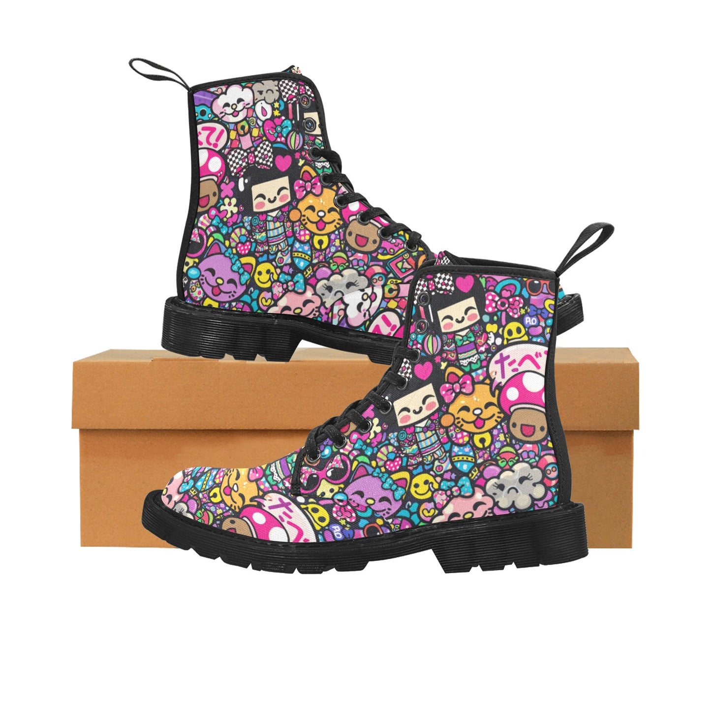 Harajuku Pop Parade Women's Lace Up Canvas Boots