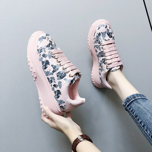 Trendy White Wedge Sneakers for Women