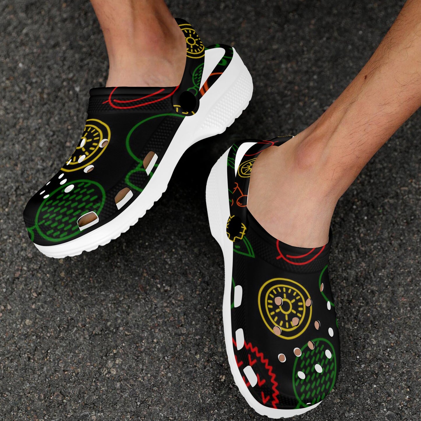 Neon Fruit Print Adults Clogs