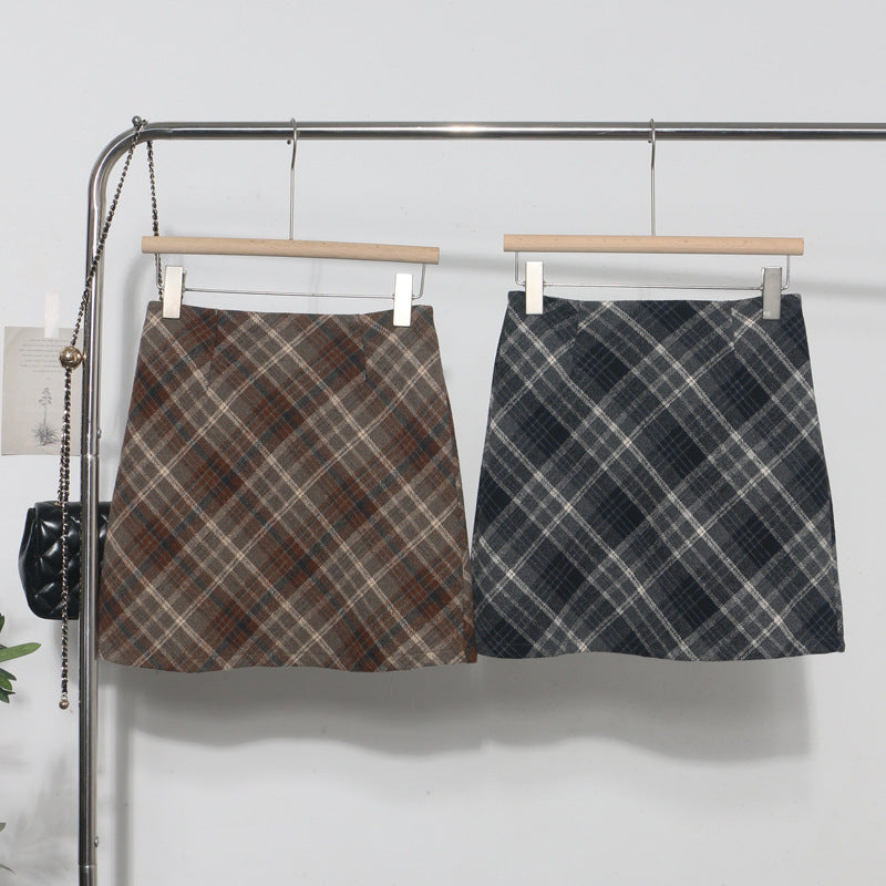 High Waisted Checkered Skirt for Women