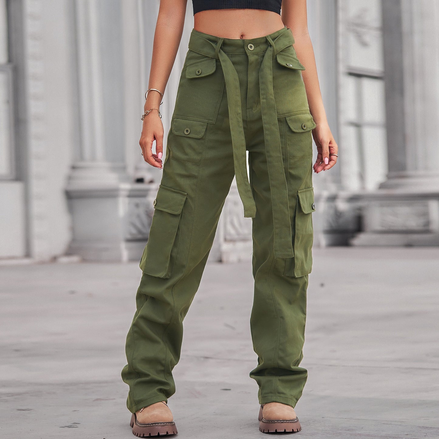 New Washed Denim Multi Pocket Heavy Casual Overalls