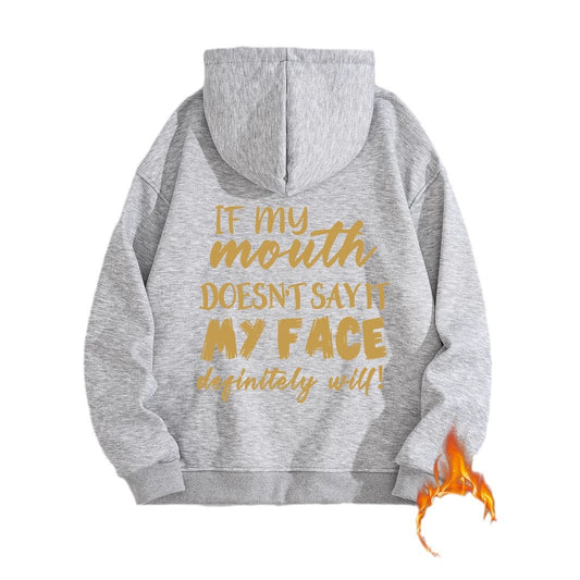 Mouth My Face Printed Hoodie