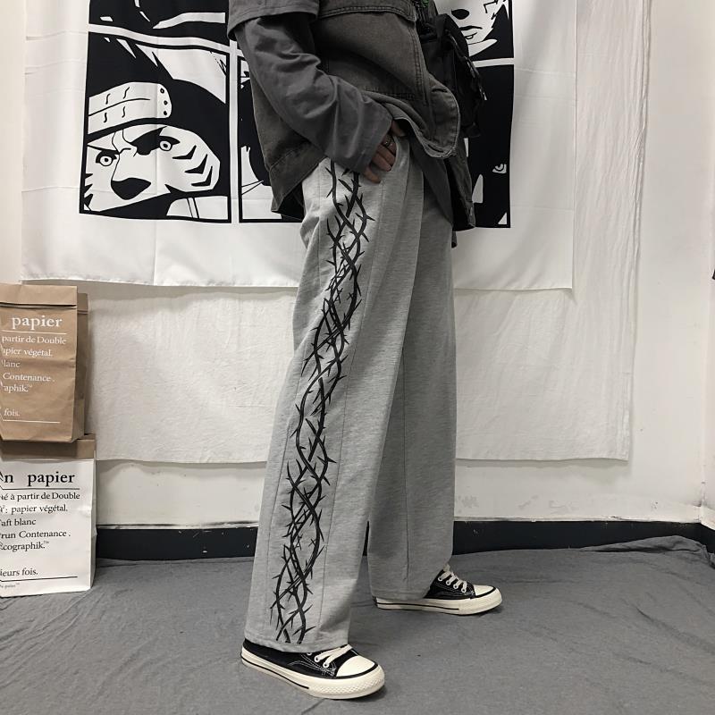 Harajuku Style Butterfly Print Casual Wide Leg Pants