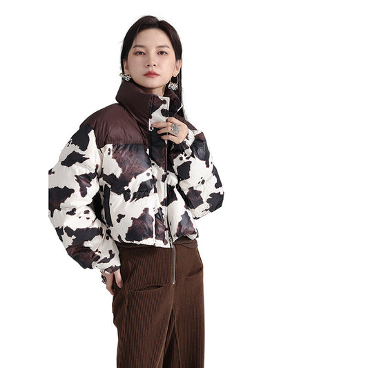 Harajuku Style Cotton-Padded Coat with Stand Collar