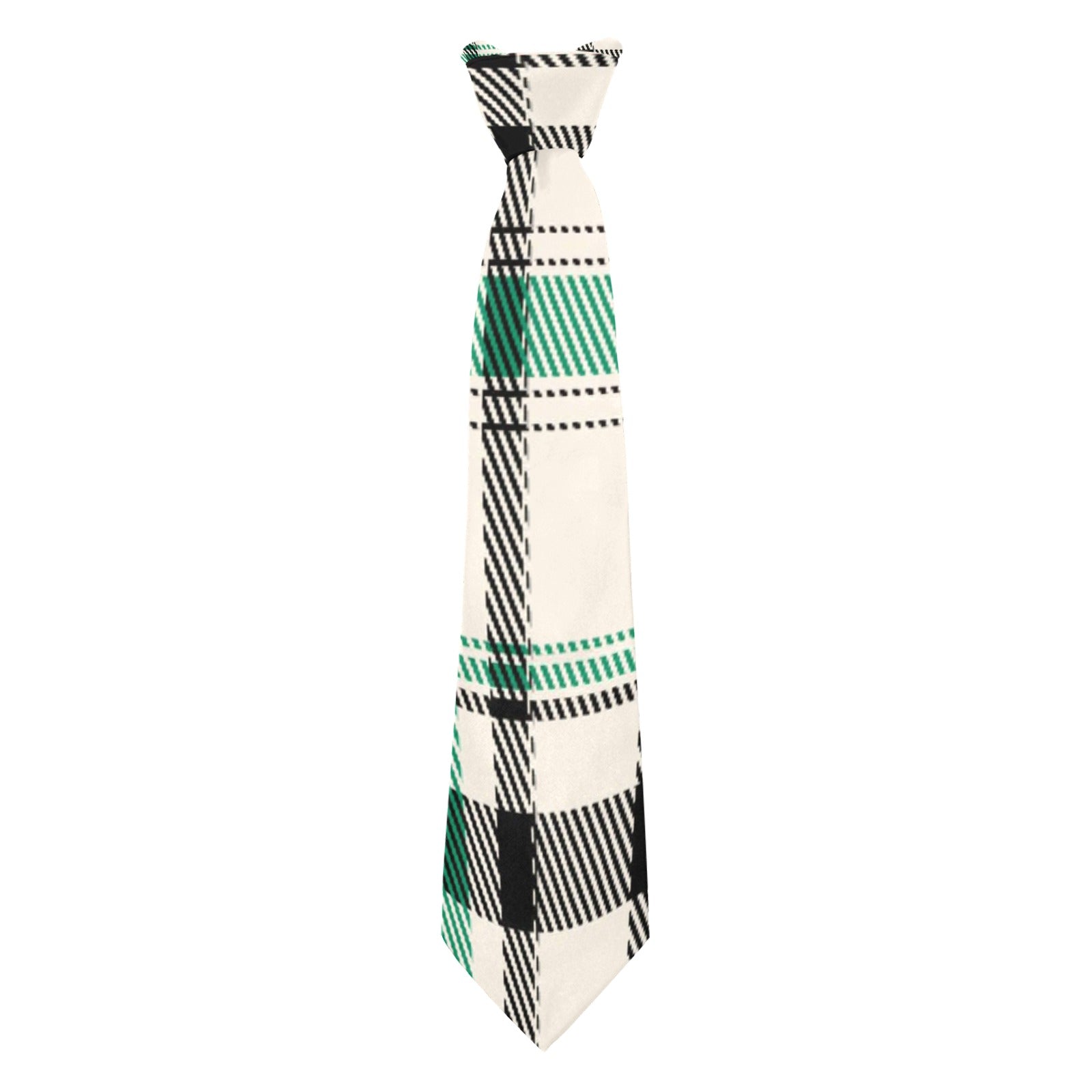 Green White Black Plaid Custom Peekaboo Necktie