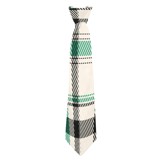 Green White Black Plaid Custom Peekaboo Necktie