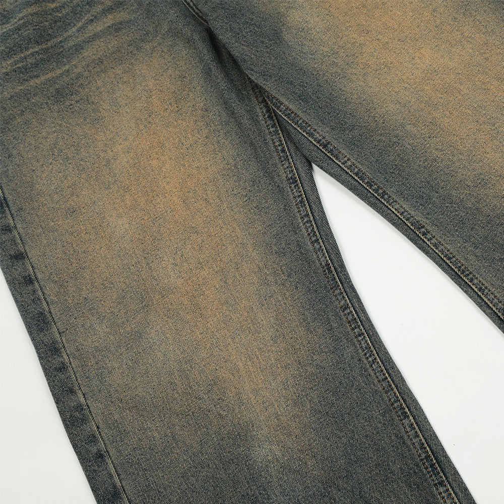 Faded Denim Street Style Long Pants for Men