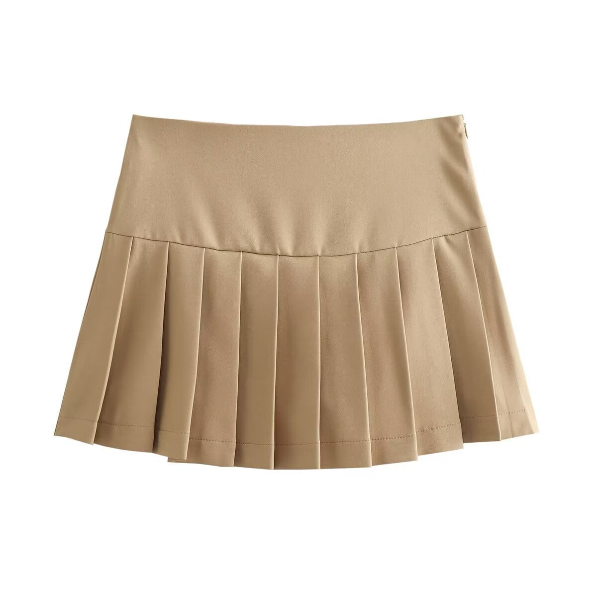 Solid Color Stylish Street Short Pleated Skirt for Women