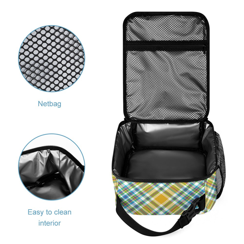 Yellow Plaid Three-Piece Backpack Bag Set