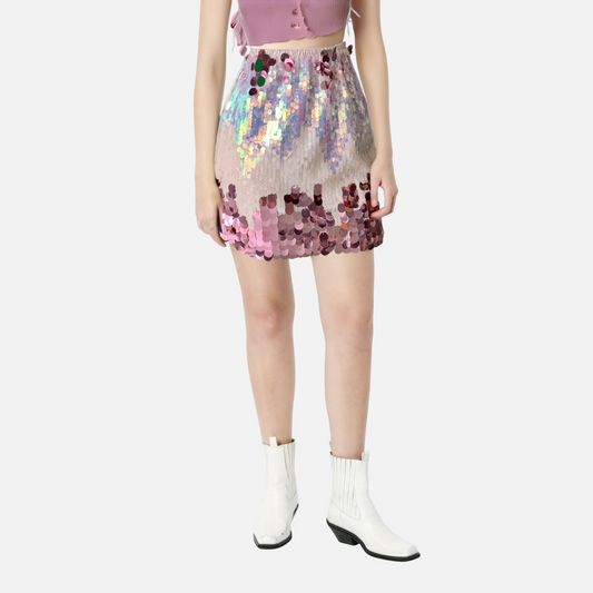 Harajuku Style Sequined Half Skirt for Women