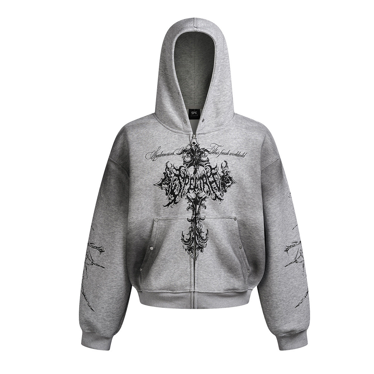 Dirty Stained Cross Hoodie