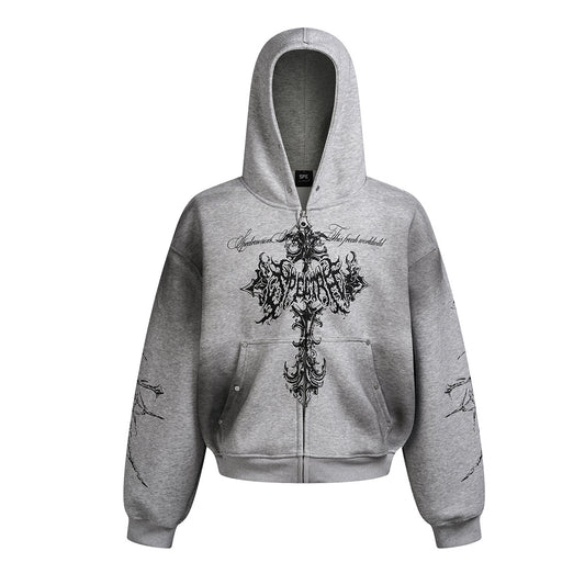 Dirty Stained Cross Hoodie