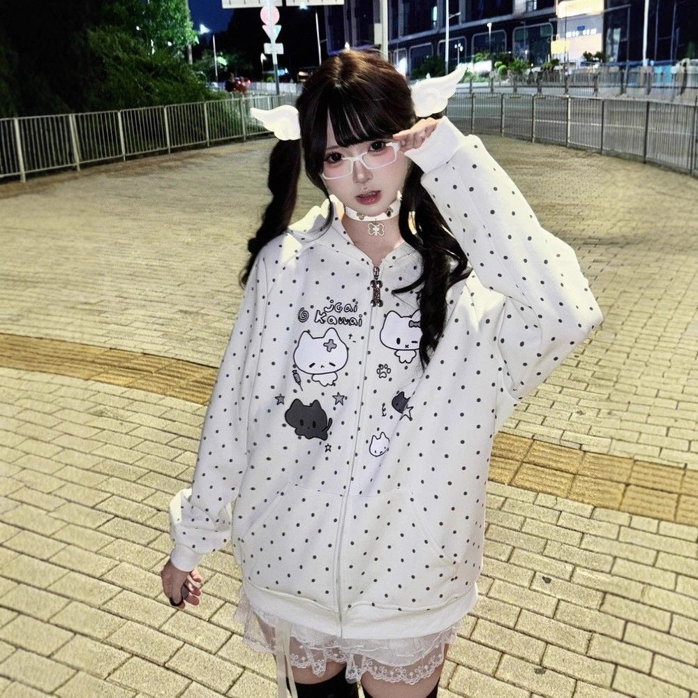 Cute Cat Print Hoodie