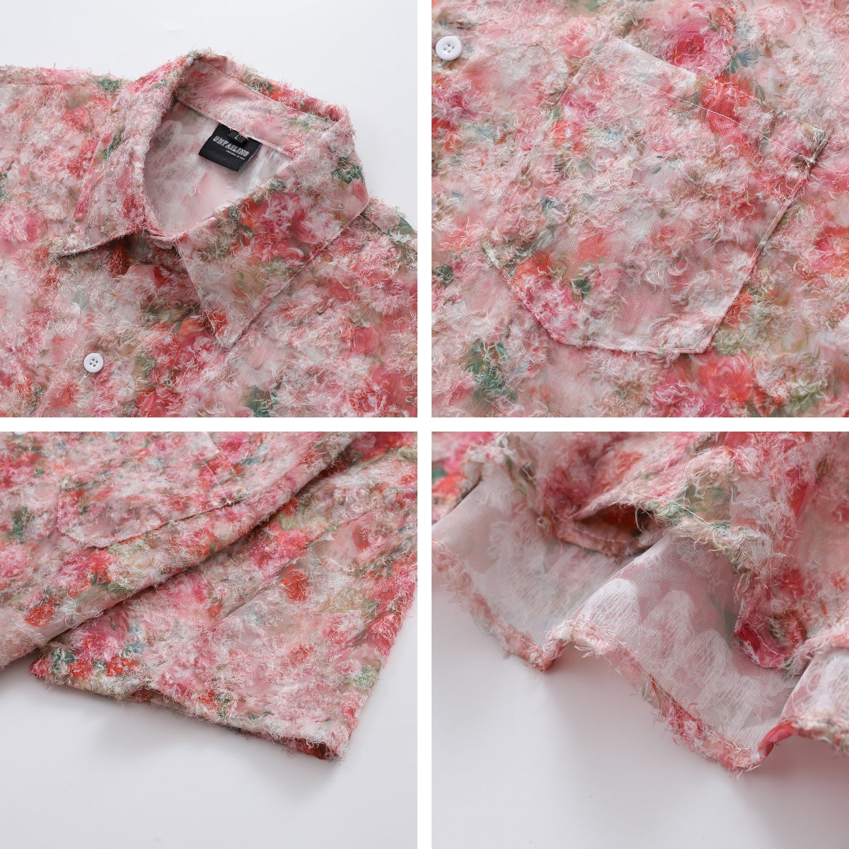Harajuku Jacquard Short Sleeve Shirt for Couples