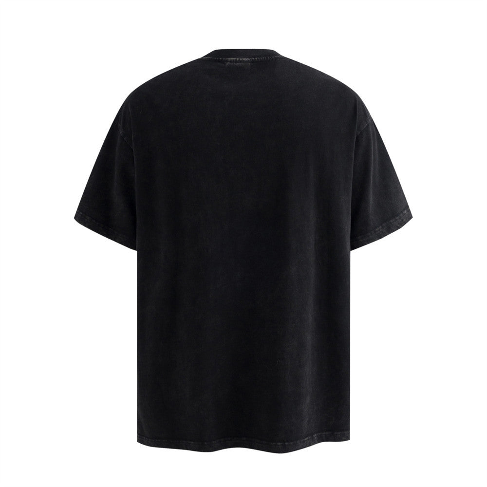Character-Made Vintage Short-Sleeved T-Shirt — Harajuku Street Style Cotton Blend
